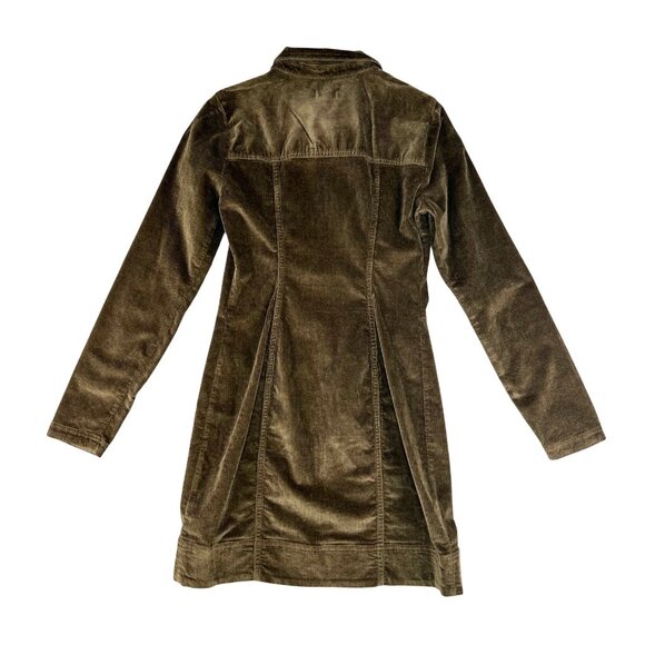 Anthropologie Pilcro Long-Sleeve Corduroy Slim Zip-Front Mini Dress Brown Size 6 - Picture 4 of 14